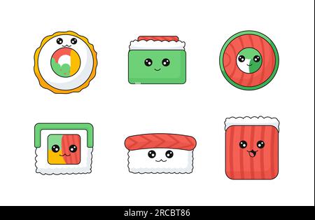 Speiseangebot im Kawaii-Stil Stock Vektor