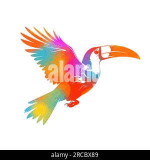 Fliegender Tukan-Vogel. Vektordarstellung Stock Vektor