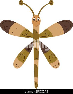 Isolierter farbiger Zeichenvektor der Libelle Stock Vektor