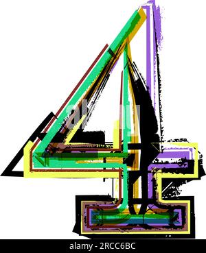 Zeichensymbole, Zahlensymbole, Vektorbildnummer 4 Stock Vektor