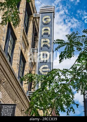 Ursprünglich ein Varieté- und Filmtheater, das Garden Theatre in Short North in der Nähe des Stadtzentrums von Columbus Ohio. Stockfoto