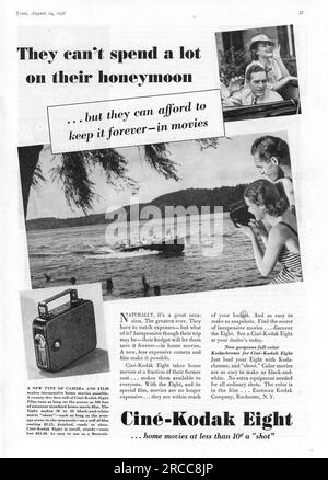 Vintage Time Magazine, 24. August 1936 Ausgabe Werbung, USA Stockfoto