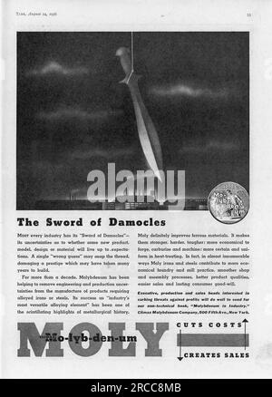Vintage Time Magazine, 24. August 1936 Ausgabe Werbung, USA Stockfoto