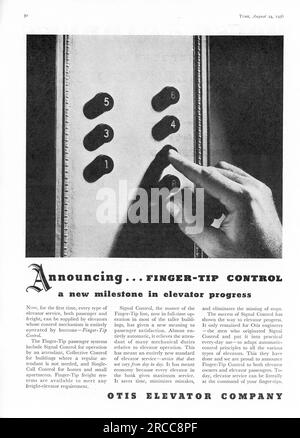 Vintage Time Magazine, 24. August 1936 Ausgabe Werbung, USA Stockfoto