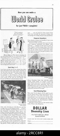 Vintage Time Magazine, 24. August 1936 Ausgabe Werbung, USA Stockfoto
