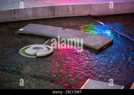 Cheonggyecheon Stream im Zentrum von Seoul, Hauptstadt Südkoreas, am 25. Juni 2023 Stockfoto