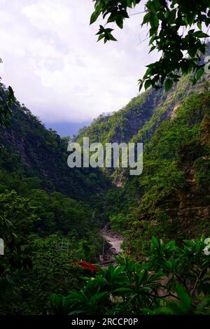 Der Berghang Tansen in Nepal (Teil des Himalaya). Stockfoto