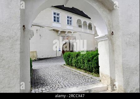 Spitz, Wachau, Niederösterreich, Österreich. 5. Juli 2023. Detailaufnahme von Spitz Castle Stockfoto