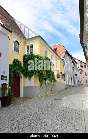 Spitz, Wachau, Niederösterreich, Österreich. 5. Juli 2023. Altstadt von Spitz Stockfoto