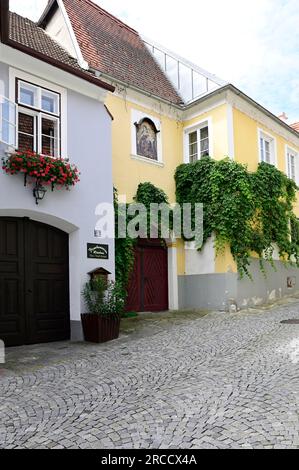 Spitz, Wachau, Niederösterreich, Österreich. 5. Juli 2023. Altstadt von Spitz Stockfoto