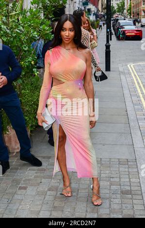 LONDON, ENGLAND - 13. JULI: Munroe Bergdorf nimmt am 13. Juli 2023 in London an der British Vogue x Selbstportrait Summer Party im Chiltern Firehouse Teil. Kredit: Siehe Li/Picture Capital/Alamy Live News Stockfoto