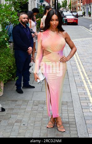 LONDON, ENGLAND - 13. JULI: Munroe Bergdorf nimmt am 13. Juli 2023 in London an der British Vogue x Selbstportrait Summer Party im Chiltern Firehouse Teil. Kredit: Siehe Li/Picture Capital/Alamy Live News Stockfoto