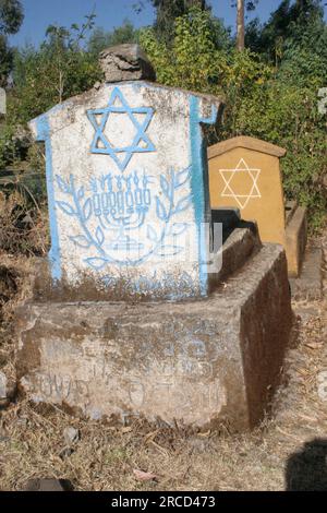 Afrika, Äthiopien, Gondar, Wolleka Dorf, die Beta Israel (die jüdische Gemeinde) Friedhof Stockfoto