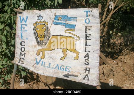 Afrika, Äthiopien, Gondar, Wolleka Dorf, die Beta Israel (die jüdische Gemeinde) Friedhof Stockfoto