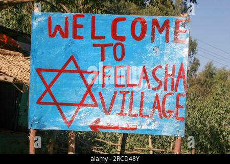 Afrika, Äthiopien, Gondar, Wolleka Dorf, die Beta Israel (die jüdische Gemeinde) Friedhof Stockfoto