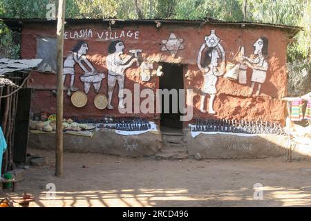 Afrika, Äthiopien, Gondar, Wolleka Dorf, die Beta Israel (die jüdische Gemeinde) Friedhof Stockfoto