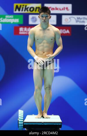 Fukuoka, Japan. 14. Juli 2023. Rikuto Tamai (JPN) Tauchen : World Aquatics Championships Fukuoka 2023 Männer Sprungbrett 1m Vorrunde im Fukuoka Präfekturpool in Fukuoka, Japan . Kredit: YUTAKA/AFLO SPORT/Alamy Live News Stockfoto