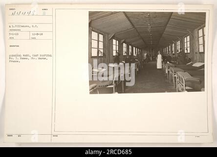 Soldaten, die in einer chirurgischen Station im Camp Hospital Nr. 7 in Humes, hte, medizinisch versorgt werden. Marne, Frankreich. Das Foto wurde am 3-1-19 von A.L. aufgenommen Villanova, S.C.-Fotografen. Stockfoto