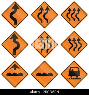 Zwei-Umkehrkurven nach links in Kanada. Stockfoto