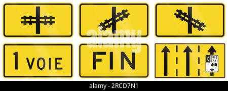 Bahnübergang ohne Barriere in Kanada. Stockfoto