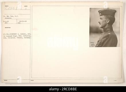 Oberstleutnant Courtney H. Hodges, 2., Kommandant des 6. Infanterie-Regiments, 5. Division, in Treves, Deutschland. Foto aufgenommen am 31. Dezember 1918. Gefangen von LT. William Fox, S.C. Bildnummer 14568 aus der Serie 111-SC-44568. Stockfoto