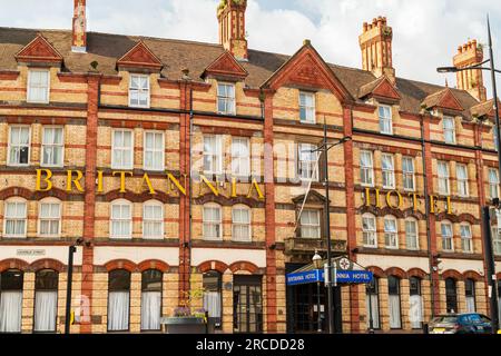 Wolverhampton, Großbritannien - Juli 13 2023: Außenansicht des Britannia Hotels in Lichfield St, Wolverhampton Stockfoto