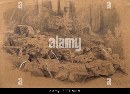 Stones 1859 von Ivan Shishkin Stockfoto