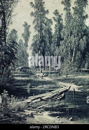 Forest River 1893 von Ivan Shishkin Stockfoto