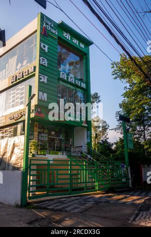 Juni 28. 2023, Dehradun Uttarakhand, Indien. Patanjali Ayurveda Mega Store an der Rajpur Road. In Indien Herstellen Stockfoto