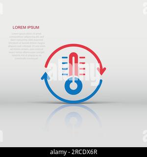 Thermometer Climate Control Symbol in flachen Stil. Meteorologie balance Vector Illustration auf weißem Hintergrund isoliert. Heiße, kalte Temperatur business c Stock Vektor