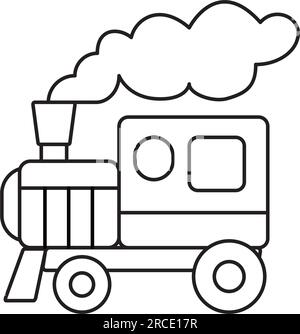 Kinderspielzeug-Training Einfache Malseite Grafik isoliert auf weißem Hintergrund Stock Vektor