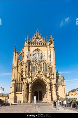 Die Westfassade der Metzer Kathedrale des Heiligen Stephans, Frankreich, Europa Stockfoto