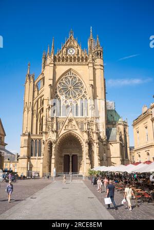 Die Westfassade der Metzer Kathedrale des Heiligen Stephans, Frankreich, Europa Stockfoto