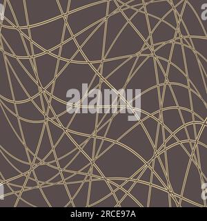 Abstraktes geometrisches Vektormuster mit Wellenlinien. Geometrische moderne braune und gelbe Verzierungen für Designs und Hintergründe Stock Vektor