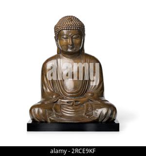 Japanische buddha-Statue isoliert auf weißem Hintergrund Stockfoto