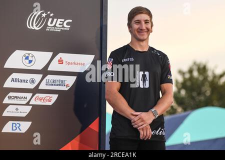 Marin RANTES (Kroatien, Bronzemedaille). BMX Freestyle Männer. Europameisterschaften München 2022 Stockfoto