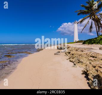 Historischer Barbers Point Lighthouse an der Südwestspitze von Oahu, Hawaii, USA Stockfoto