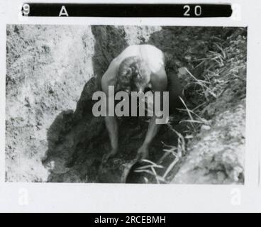 SS-Fotograf Eines Norwegische SS 1943 Feldausbildung, Einberufungszeremonie, Winterszenen mit Soldaten im Dorf Bilder, die die Frontaktivitäten der Waffen-SS-Einheiten an der westlichen und östlichen Front, einschließlich Polen, Frankreich, Balkan, Italien, darstellen Und Russland sowie Trainingsübungen, Porträts von Einzelpersonen und Gruppenansichten und Szenen von Städten und der lokalen Bevölkerung. Stockfoto