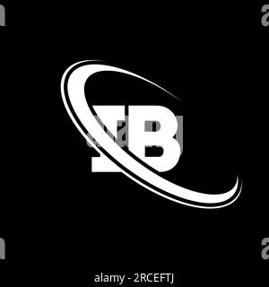 IB-Logo. I B-Design. Weißer IB-Buchstabe. Logo mit IB/I B-Buchstaben. Anfangsbuchstabe IB verbundener Kreis Monogramm-Logo in Großbuchstaben. Stock Vektor