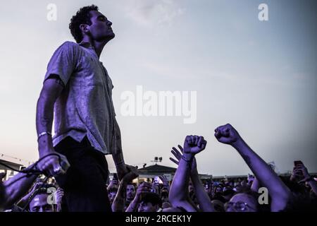 13. Juli 2023, Bellaria, Emilia Roamagna, Italien: Murder Capital live in Bellaria Igea Marina (Kreditbild: © Carlo Vergani/Pacific Press via ZUMA Press Wire) NUR REDAKTIONELLE VERWENDUNG! Nicht für den kommerziellen GEBRAUCH! Stockfoto