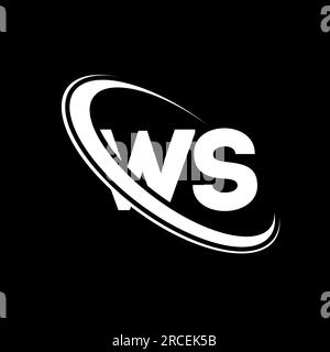 WS-Logo. W S-Design. Weißer Buchstabe „WS“. Logo mit WS/W S-Buchstaben. Anfangsbuchstabe WS Linked Circle Monogram Logo in Großbuchstaben. Stock Vektor