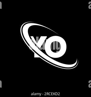 YO-Logo. Y O-Ausführung. Weißer YO-Brief. LOGO mit YO/Y O-Buchstaben. Anfangsbuchstabe YO Linked Circle Monogram Logo in Großbuchstaben. Stock Vektor