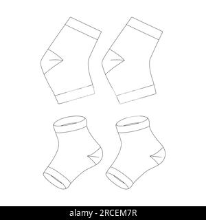 Vorlage Zehenlose Socken Vektordarstellung flacher Entwurf Entwurf Entwurf Stock Vektor