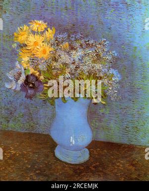 Vase mit Lilacs, Daisies und Anemones 1887; Paris, Frankreich, von Vincent van Gogh Stockfoto