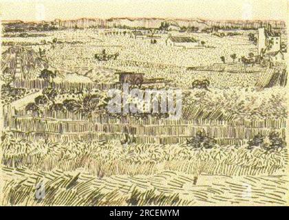 Harvest Landscape 1888; Arles, Bouches-du-Rhône, Frankreich, von Vincent van Gogh Stockfoto