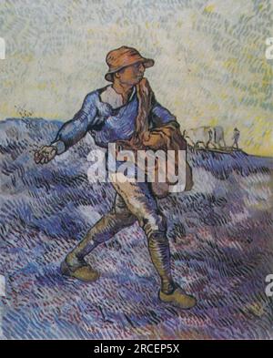 Die Sower (nach Millet) 1889; Frankreich von Vincent van Gogh Stockfoto