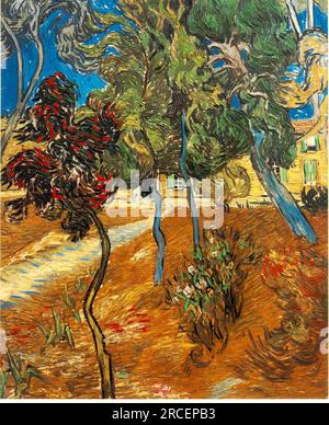 Trees in the Asylum Garden 1889; Saint-rémy-de-provence, Frankreich, von Vincent van Gogh Stockfoto