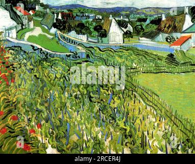 Weinberge mit Blick auf Auvers 1890; Auvers-sur-oise, Frankreich, von Vincent van Gogh Stockfoto