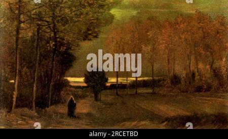 Herbstlandschaft bei Dämmerung 1885; Niederlande von Vincent van Gogh Stockfoto