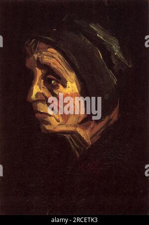 Leiterin einer Bauernfrau mit dunkler Mütze 1885; Nunen/Nuenen, Niederlande, von Vincent van Gogh Stockfoto